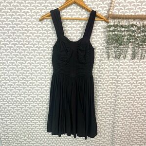 All Saints Black Silk Blend Dress Pirouette Ruched Short Sleeveless Size US 2 XS